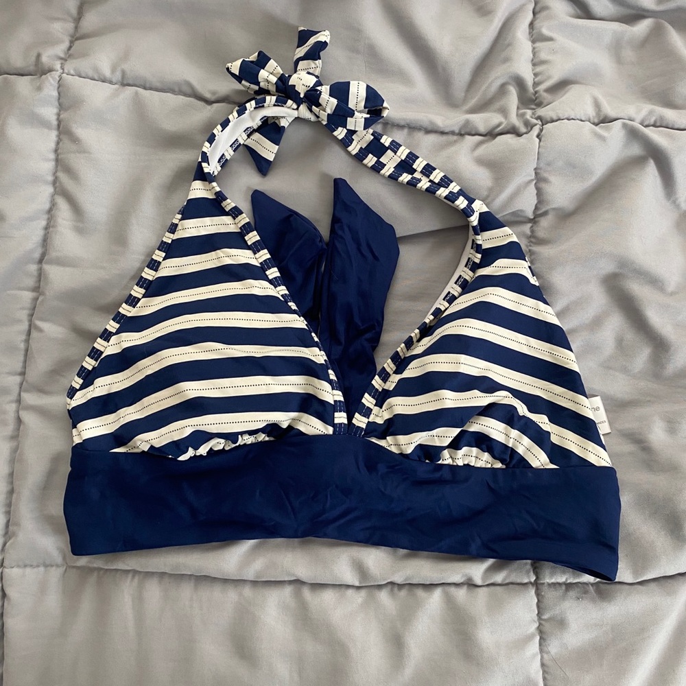 liz claiborne striped halter bikini top